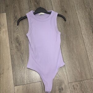 Babaton Lavender Ribbed Bodysuit - Size Small
